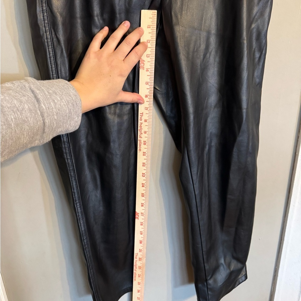 LOFT Belted Black Leather Crop Pants - Picture 5 of 6